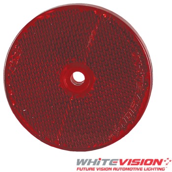 Round Retro Reflector Screw On 60mm - Red Round Retro Reflector Screw On 60mm - Red